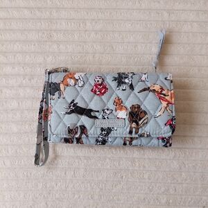 Vera Bradley RFID Smartphone Wristlet Wallet in the "Dog Show" pattern